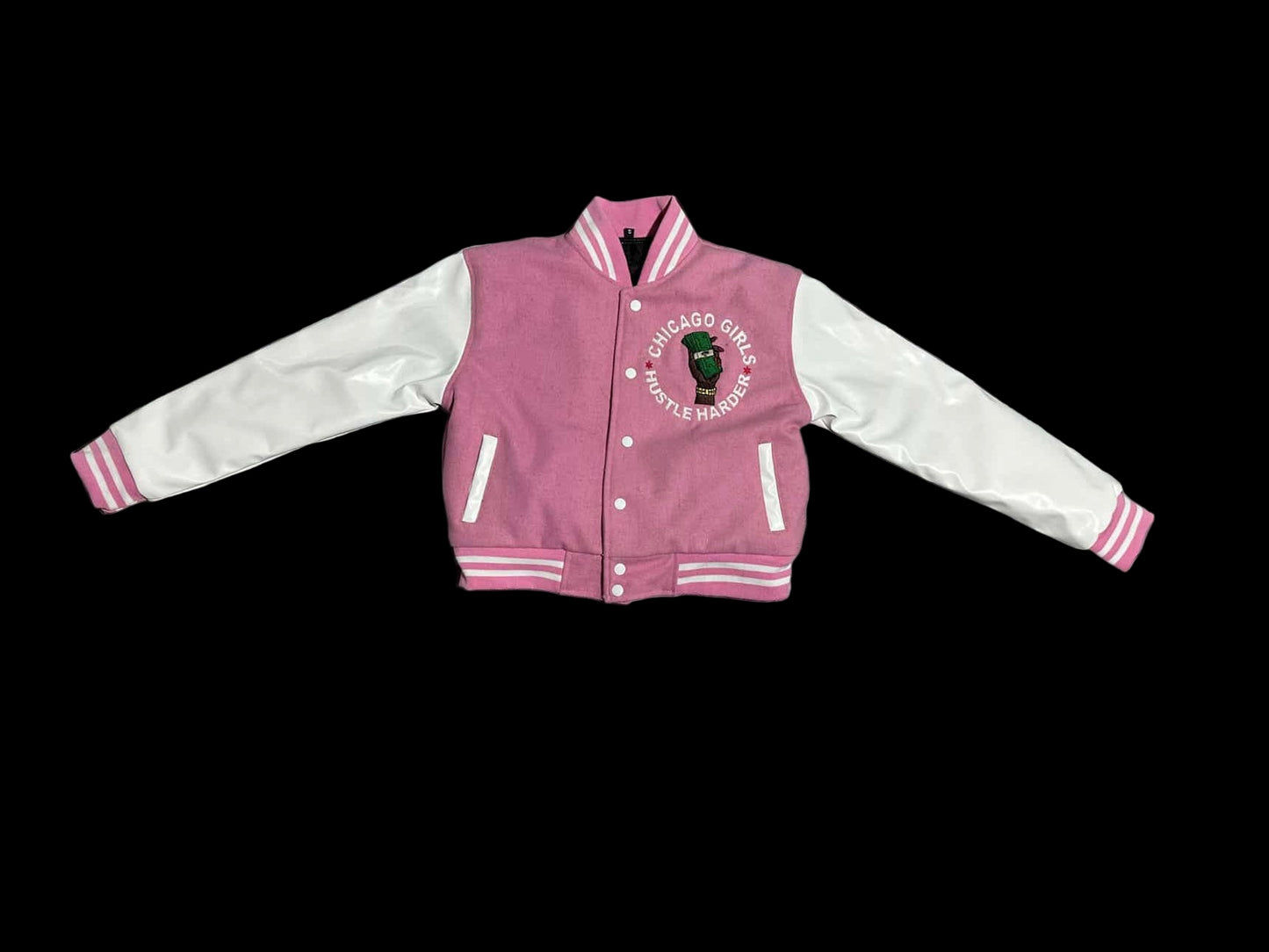 Chicago Girls Hustle Harder Varsity Jacket
