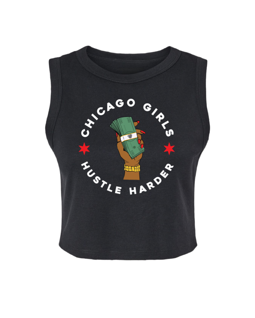 Chicago Girls Hustle Harder Crop Tank