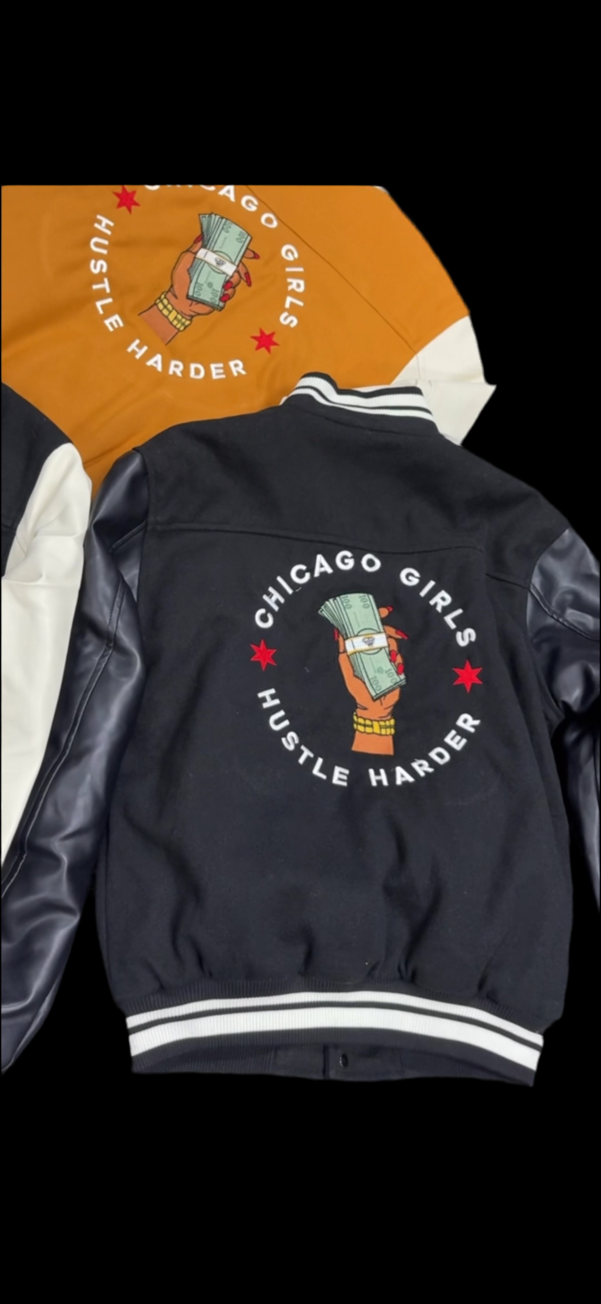 Chicago Girls Hustle Harder Varsity Jacket