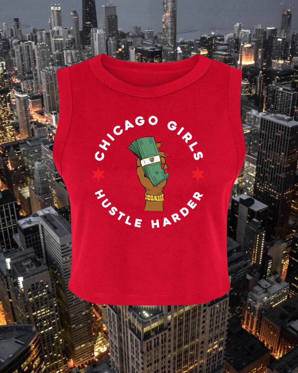Chicago Girls Hustle Harder Crop Tank